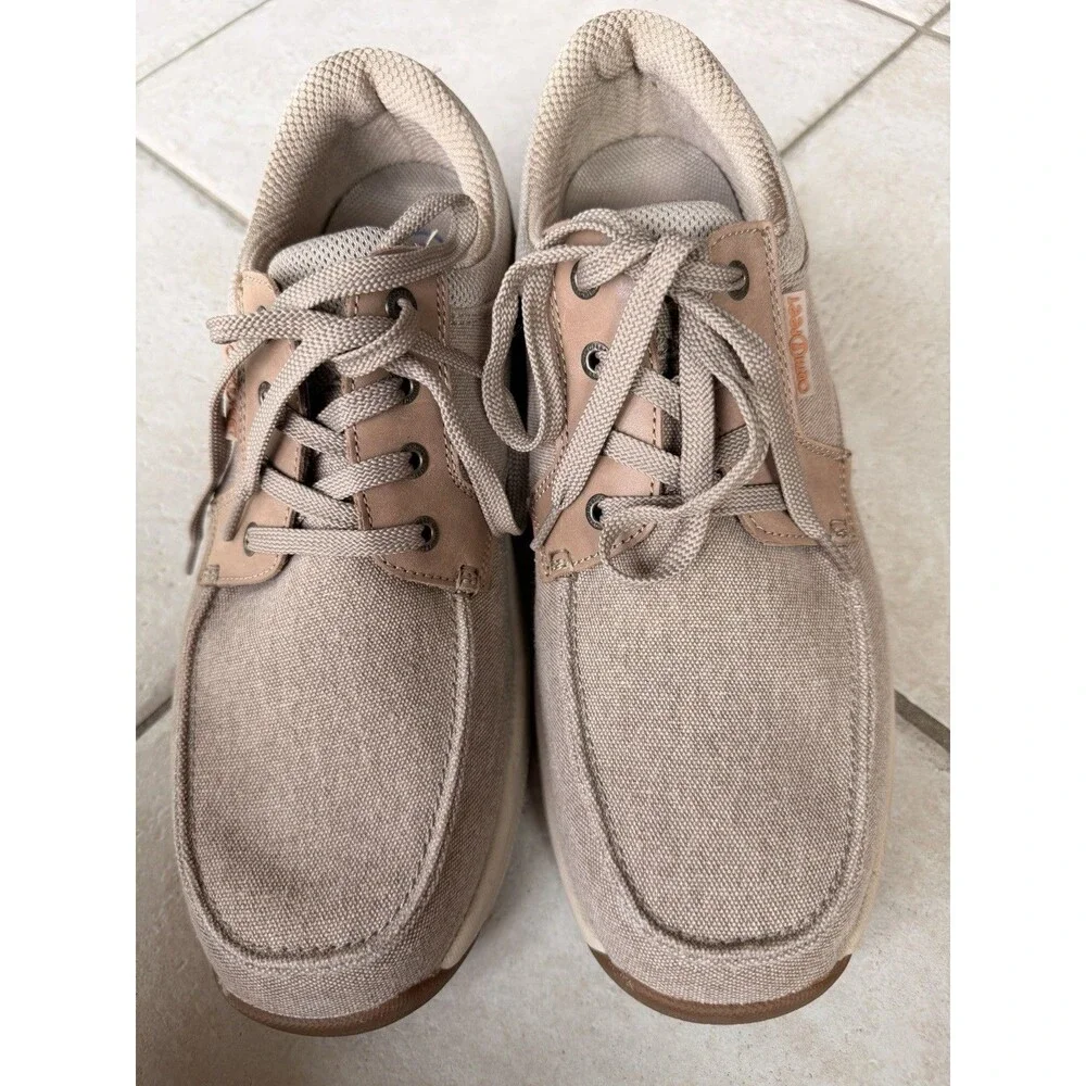 Orthofeet Porto 426 Men’s 12 D Beige/Taupe Canvas Orthotic Walking Shoes